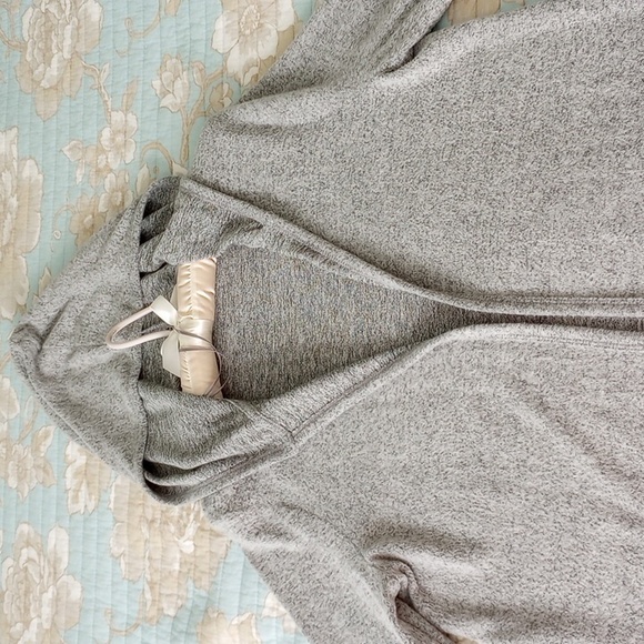 Pink Rose Medium Light Grey Hooded Open Cardigan - Picture 9 of 13